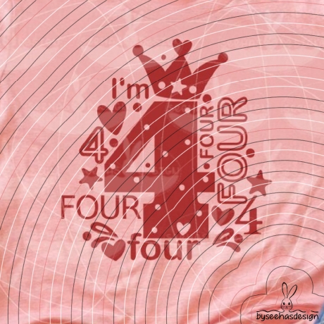 I'm four Plotterdatei SVG DXF