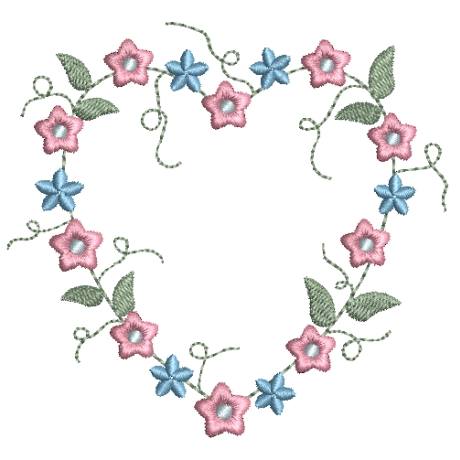 Stickdatei Herz Blumenherz
