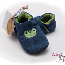 Upcycling Jeanspuschen Frosch vegan