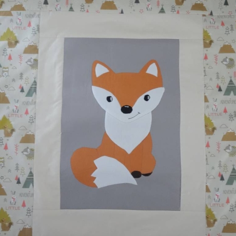 Krabbeldecke Fuchs, Patchwork, Kuscheldecke
