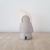 Zwerg handmade / Gartenzwerg Beton-Figur / Filz Mütze weiß 28cm