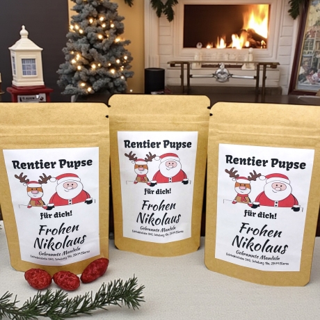 Nikolausgeschenk Rentier Pupse, Give away, Weihnachten 