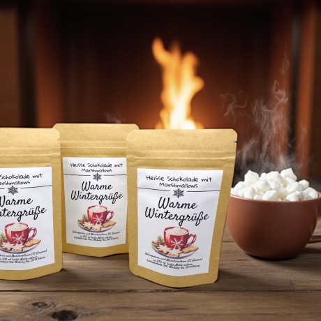 Weihnachtsgeschenk Kakao mit Marshmallows–Mitbringsel Weihnachten