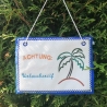Stickdatei Palme 4x ITH Mugrug Schild mit Spruch und Blanko