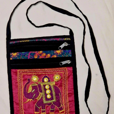 Handgearbeitete Damenschultertasche - Baumwolle mit Stickerei