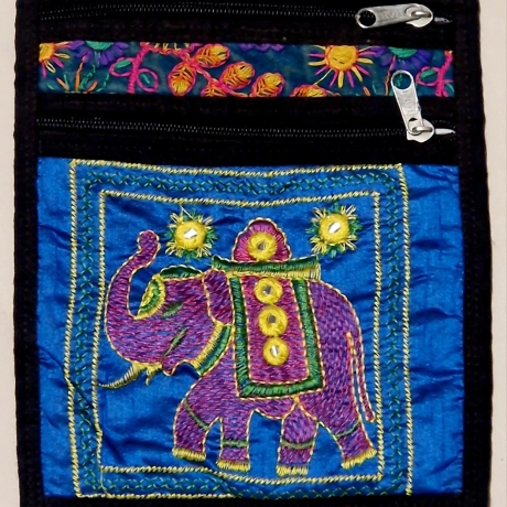 Handgearbeitete Damenschultertasche - Baumwolle mit Stickerei