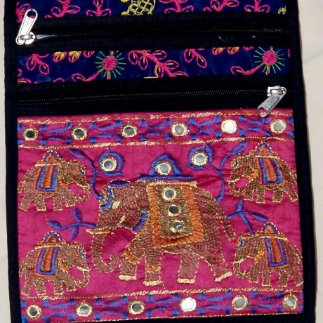 Handgearbeitete Damenschultertasche - Baumwolle mit Stickerei
