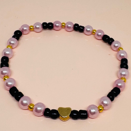 Perlenarmband mit Herz | Handgemachtes Armband Perlenschmuck 