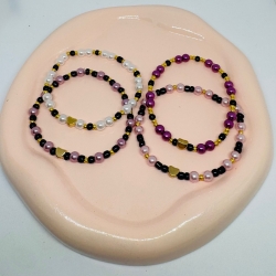 Perlenarmband mit Herz | Handgemachtes Armband Perlenschmuck 