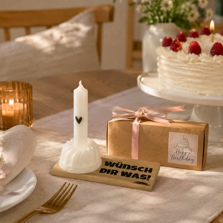 Geburtstagsgeschenk | Geschenkset mit Kerze & Kerzenhalter