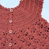 Baby Tunika Bluse kurzes Kleidchen gehäkelt Oberteil 2-4 Monate