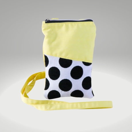Handtytasche zum Umhängen aus Stoff/kleine Umhängetasche/gelb