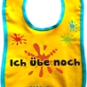 Baby Lätzchen farbiger Saum ICH ÜBE NOCH bedruckt mit Namen