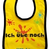 Baby Lätzchen farbiger Saum ICH ÜBE NOCH bedruckt mit Namen
