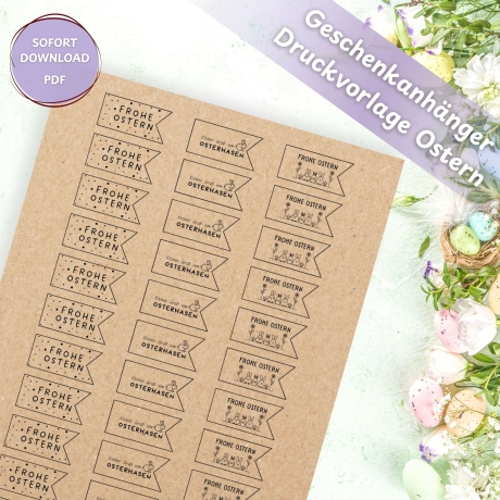 Osteranhänger PDF Druckvorlage DIN A4
