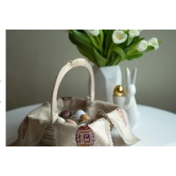 1 Deckchen, 4x1 Ei, handgestickt, 68x68 cm, HU 75