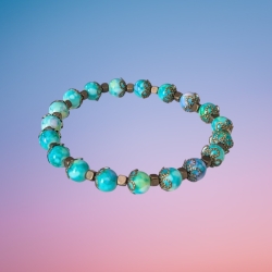 Perlenarmband Türkis