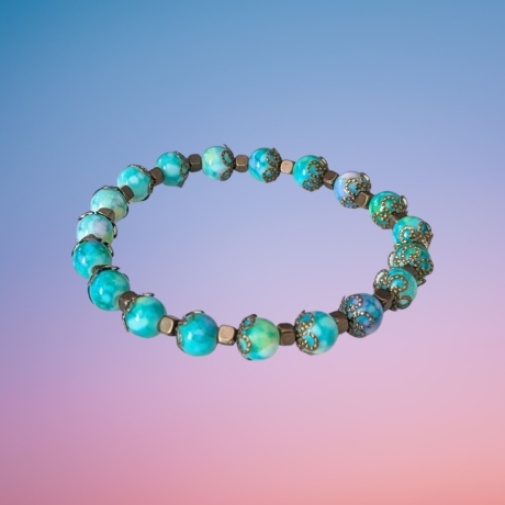 Perlenarmband Türkis