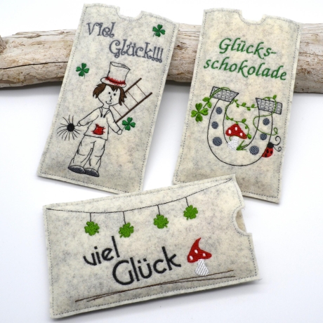 Stickdatei Glück Schokohülle Glücksbringer SET ITH