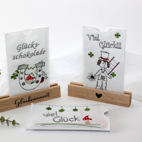 Stickdatei Glück Schokohülle Glücksbringer SET ITH