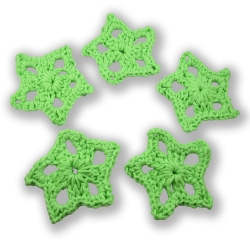 5er-Set XL Häkelsterne „Glow in the Dark“ – Handgefertigt (9 cm)