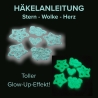 Häkelanleitung: Set „Leuchtender Himmel“ – Stern, Wolke & Herz