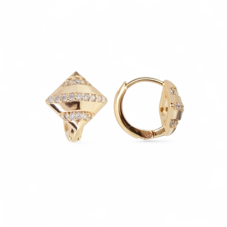 18k vergoldete Damenohrringe Feiner Goldschmuck mit Stil