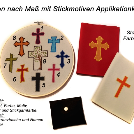 Kreuz Applikation - Gotteslob Hülle Gesangbuch Einband Buchhülle