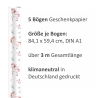 5 Bögen Geschenkpapier Einhorn 1,60€/qm- 84,1 x 59,4 cm