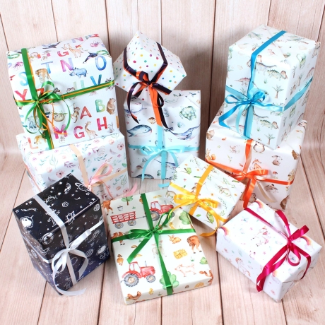 5 Bögen Geschenkpapier Bauernhof 1,60€/qm- 84,1 x 59,4 cm