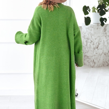Oversized Strickmantel lang Strickjacke Cardigan Weste Grün S-XL