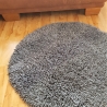 handgeknüpfter runder Teppich grau Unikat Handarbeit neu Hochflor