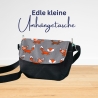 kleine Umhängetasche Damen/Clutch/Handtasche/Fuchs Motiv/grau