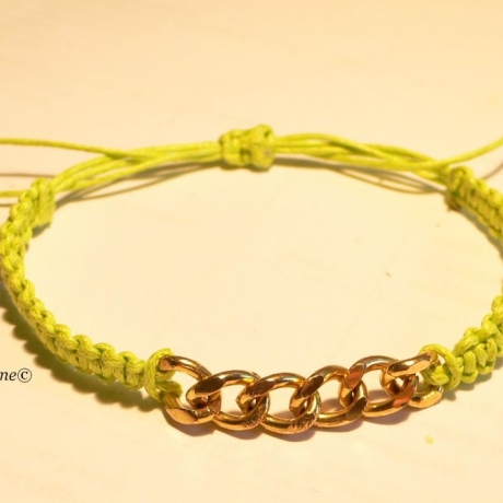 Armband grün  Kettenglieder Makramee handmade