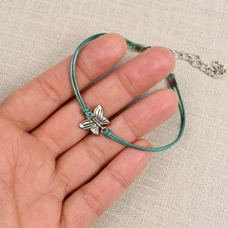 Lederarmband Schmetterling – 21 Farben, verstellbar