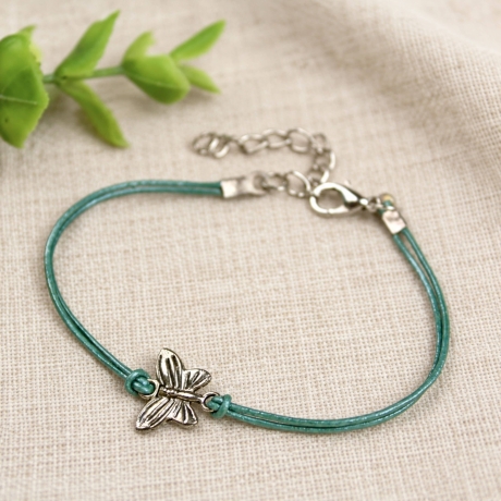 Lederarmband Schmetterling – 21 Farben, verstellbar