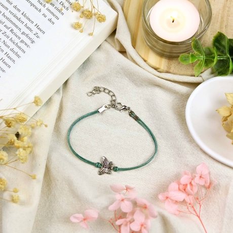 Lederarmband Schmetterling – 21 Farben, verstellbar