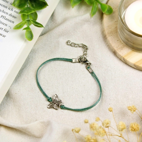 Lederarmband Schmetterling – 21 Farben, verstellbar