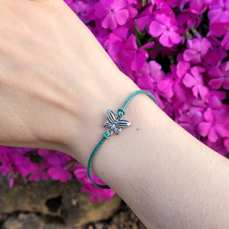 Lederarmband Schmetterling – 21 Farben, verstellbar