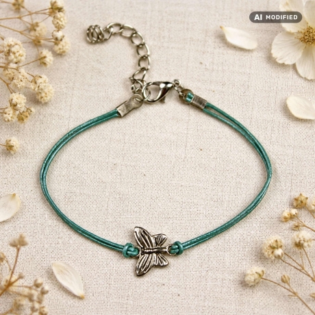 Lederarmband Schmetterling – 21 Farben, verstellbar