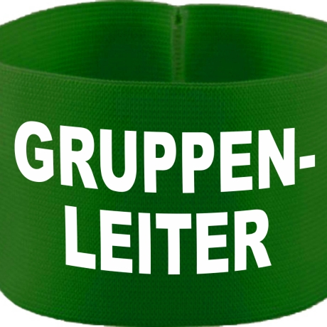 gummielastische Armbinde 10 cm bedruckt mit GRUPPENLEITER