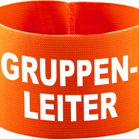 gummielastische Armbinde 10 cm bedruckt mit GRUPPENLEITER