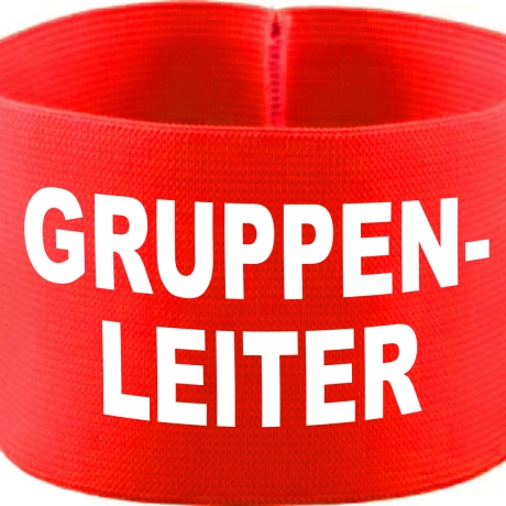 gummielastische Armbinde 10 cm bedruckt mit GRUPPENLEITER