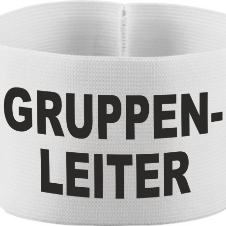 gummielastische Armbinde 10 cm bedruckt mit GRUPPENLEITER