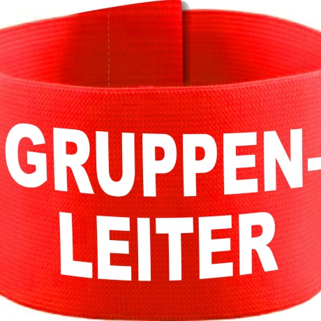Klett-Armbinde 10 cm Höhe bedruckt mit GRUPPENLEITER