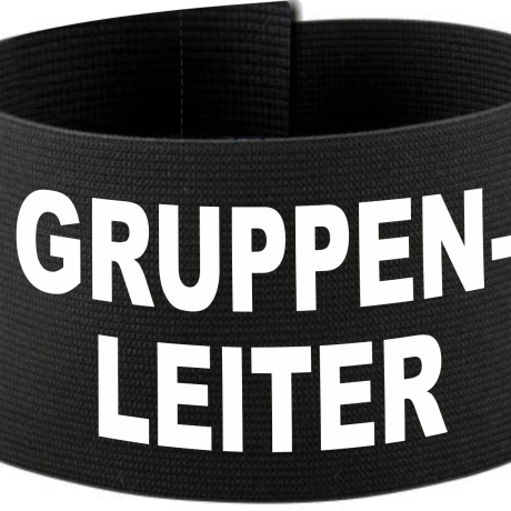 Klett-Armbinde 10 cm Höhe bedruckt mit GRUPPENLEITER