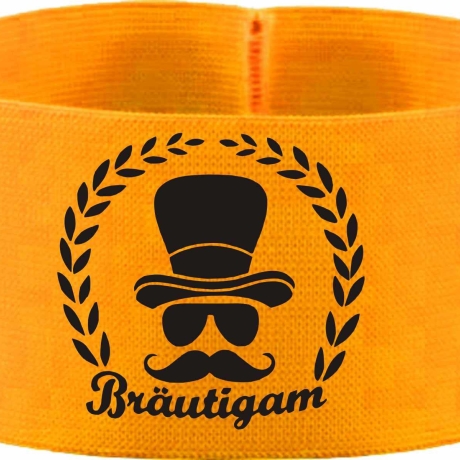gummielastische Armbinde 10 cm bedruckt mit BRÄUTIGAM