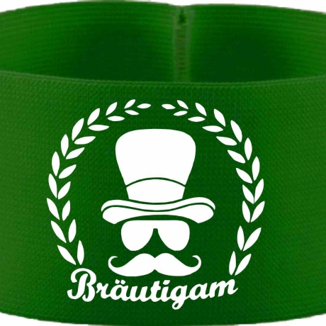 gummielastische Armbinde 10 cm bedruckt mit BRÄUTIGAM