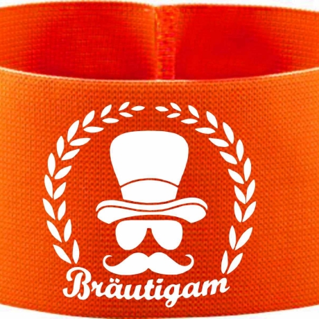 gummielastische Armbinde 10 cm bedruckt mit BRÄUTIGAM