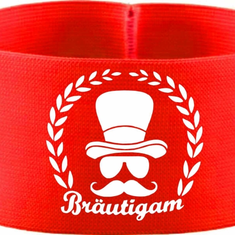 gummielastische Armbinde 10 cm bedruckt mit BRÄUTIGAM